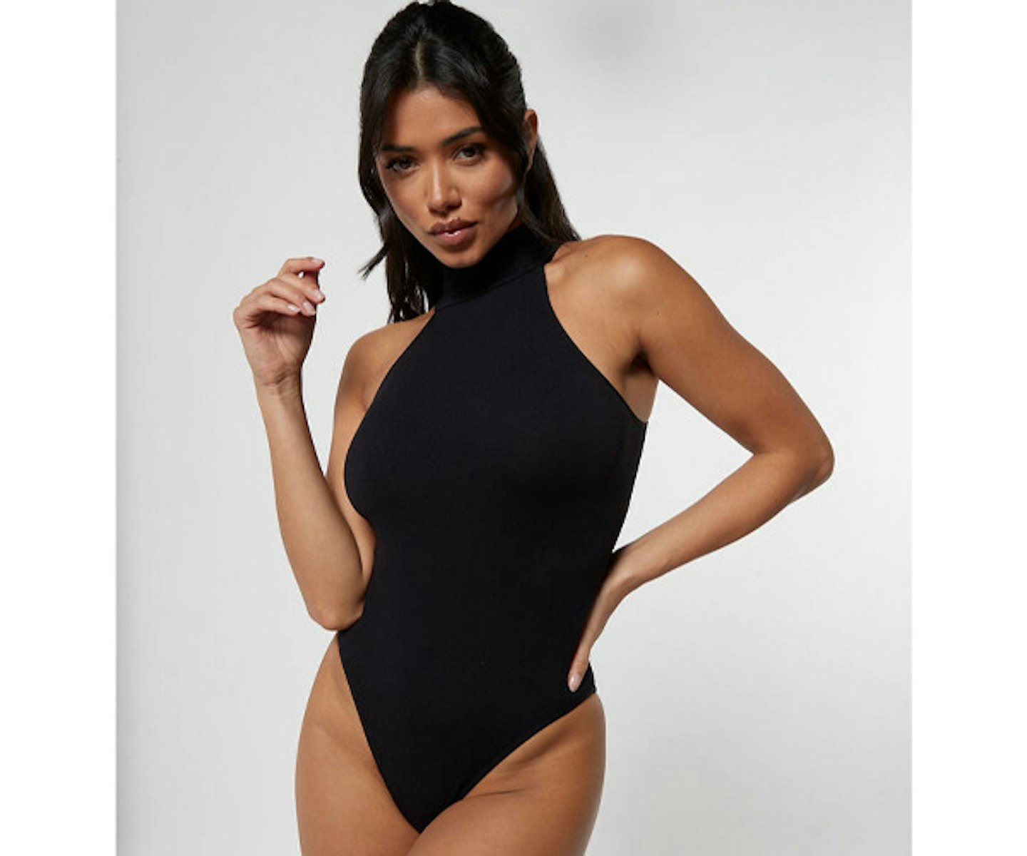 Seamless high neck bodysuit - Black