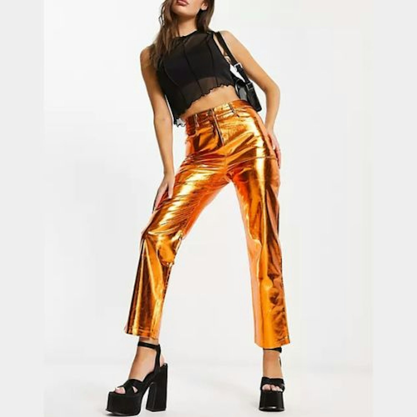 Amy Lynn Lupe Trouser in Metallic Orange