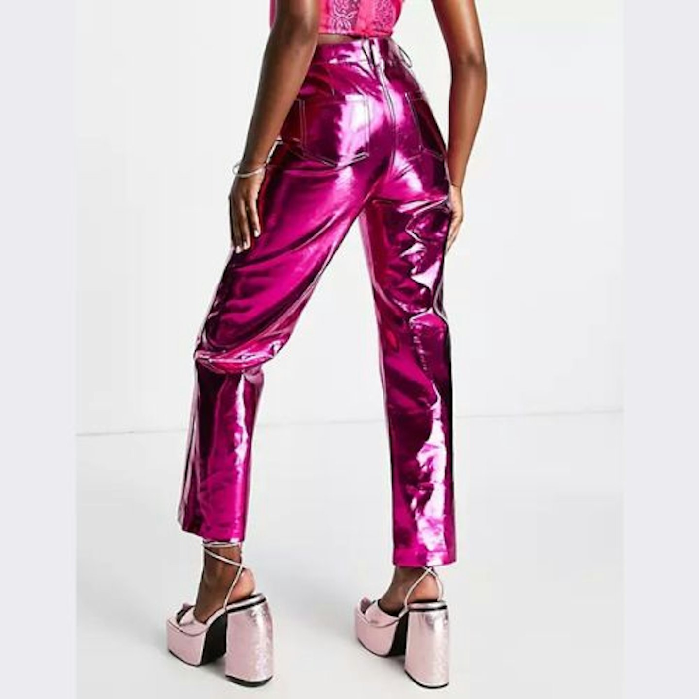 Amy Lynn Lupe Trousers in Metallic Magenta