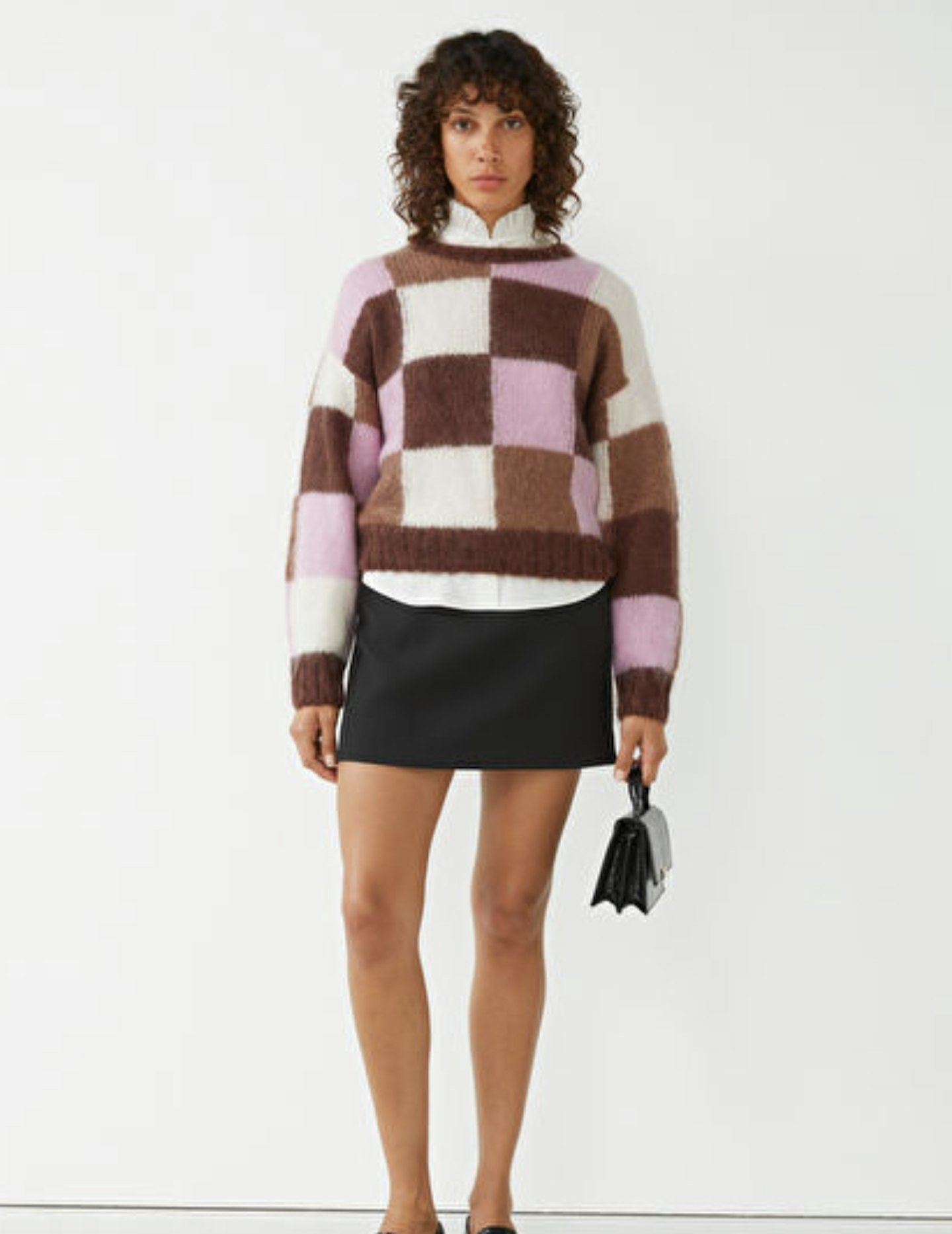 Checkered Jacquard Knit Jumper