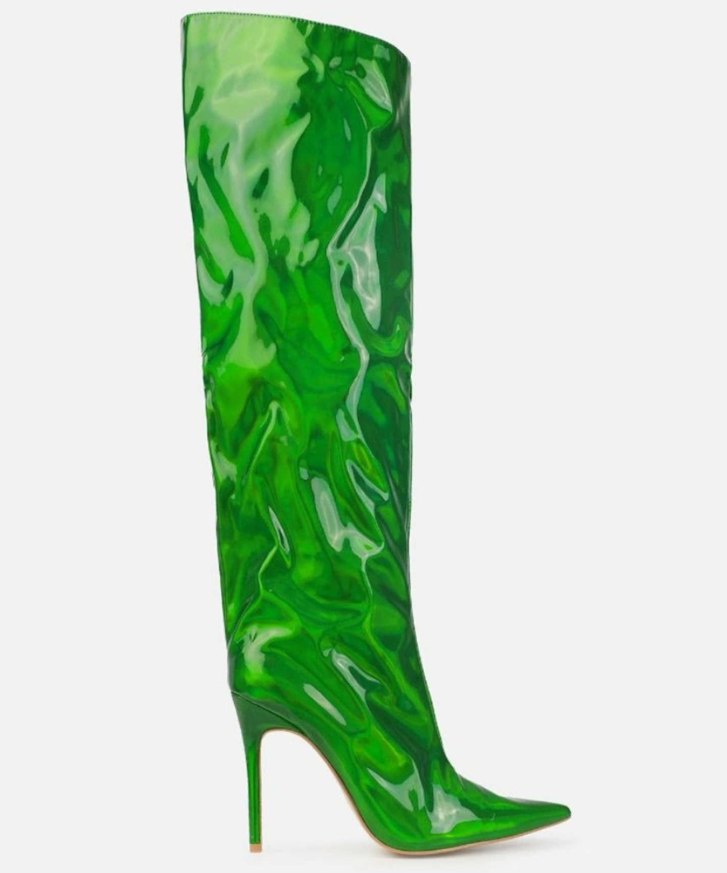 Jairo Green Holographic Knee High Boots