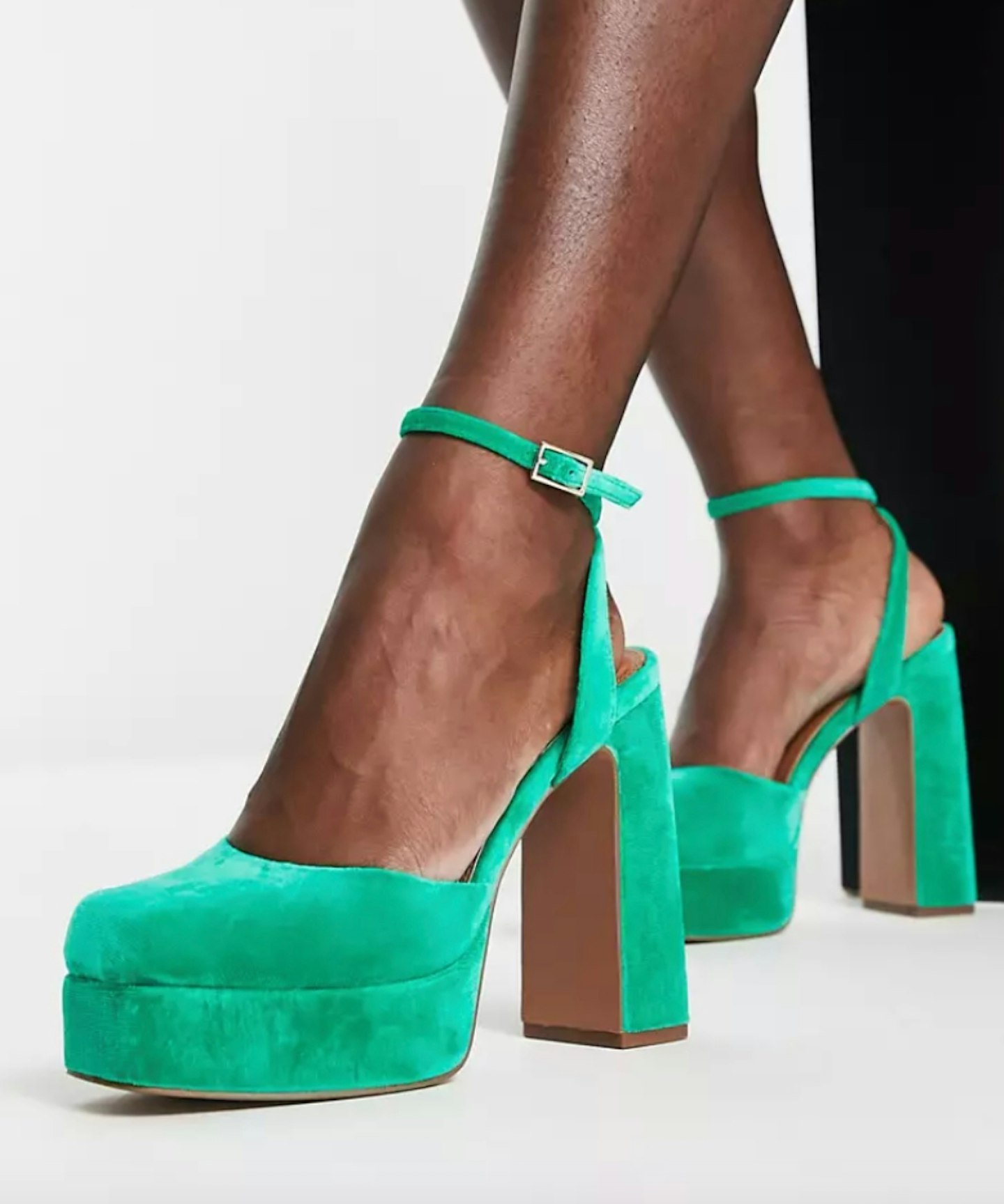 ASOS DESIGN Peaked Platform High Heeled Shoes in Green