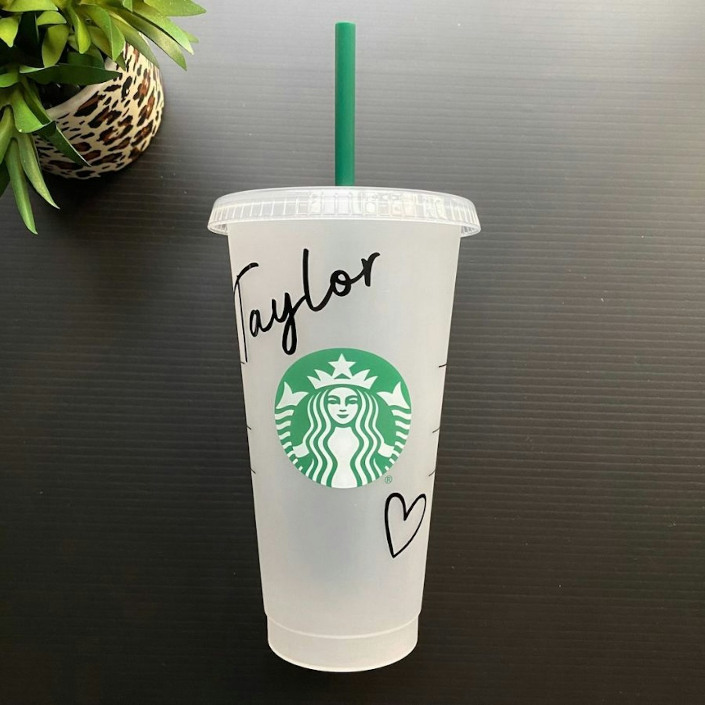 Personalised Starbucks Cold Cup With Heart