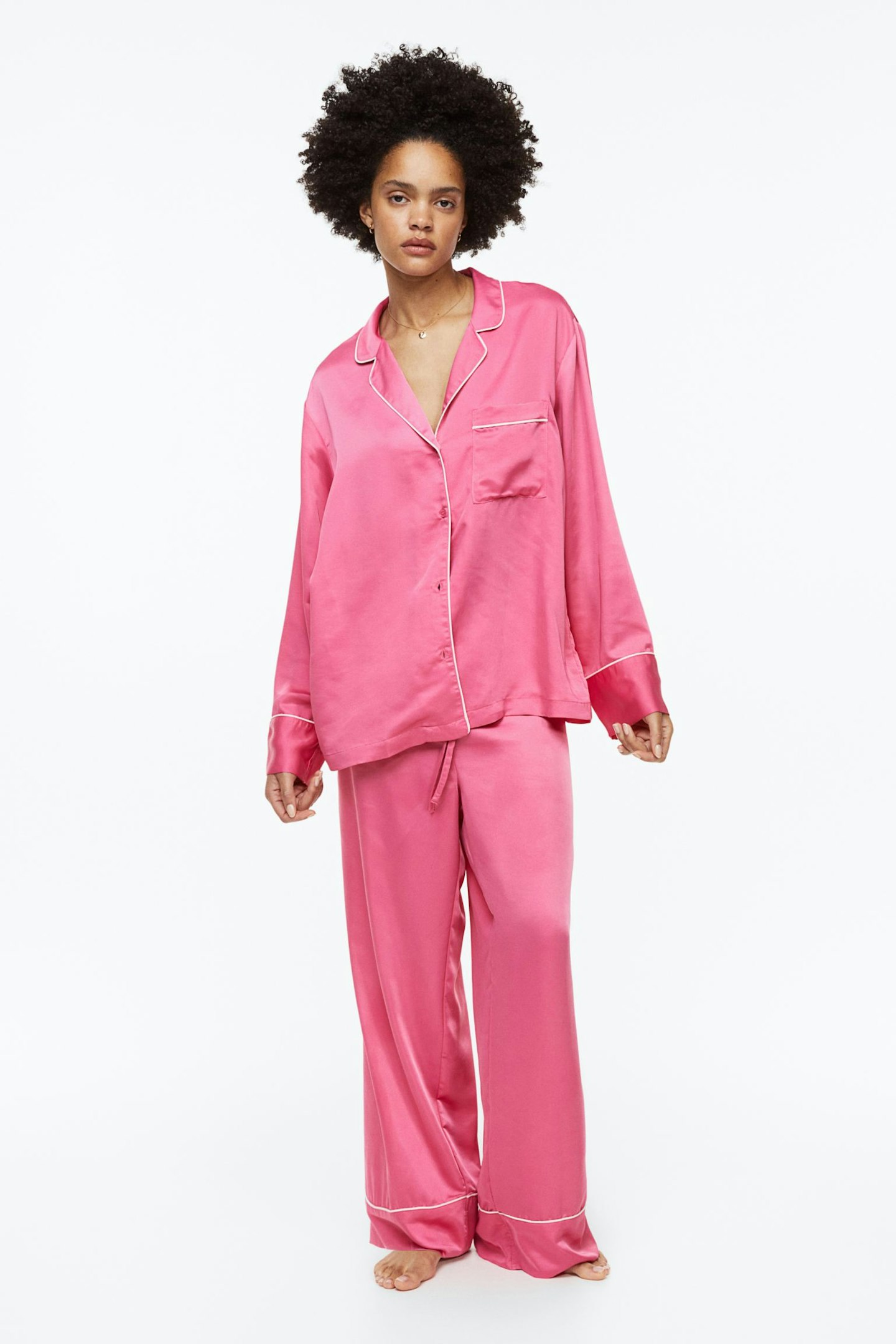 H&M Satin Pyjama Shirt and Bottoms