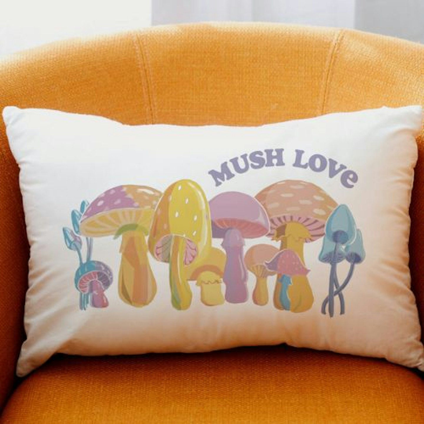 'Mush Love' Mushroom Forest Cushion