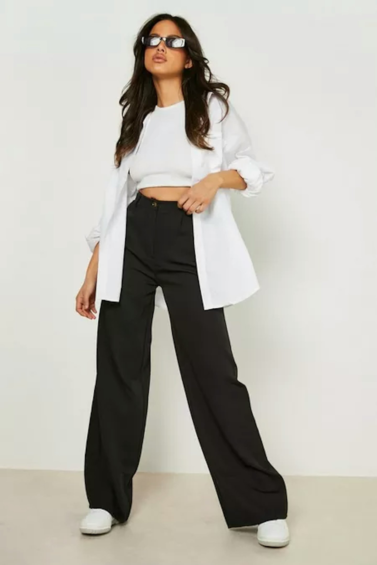 Boohoo Black High Waist Trousers