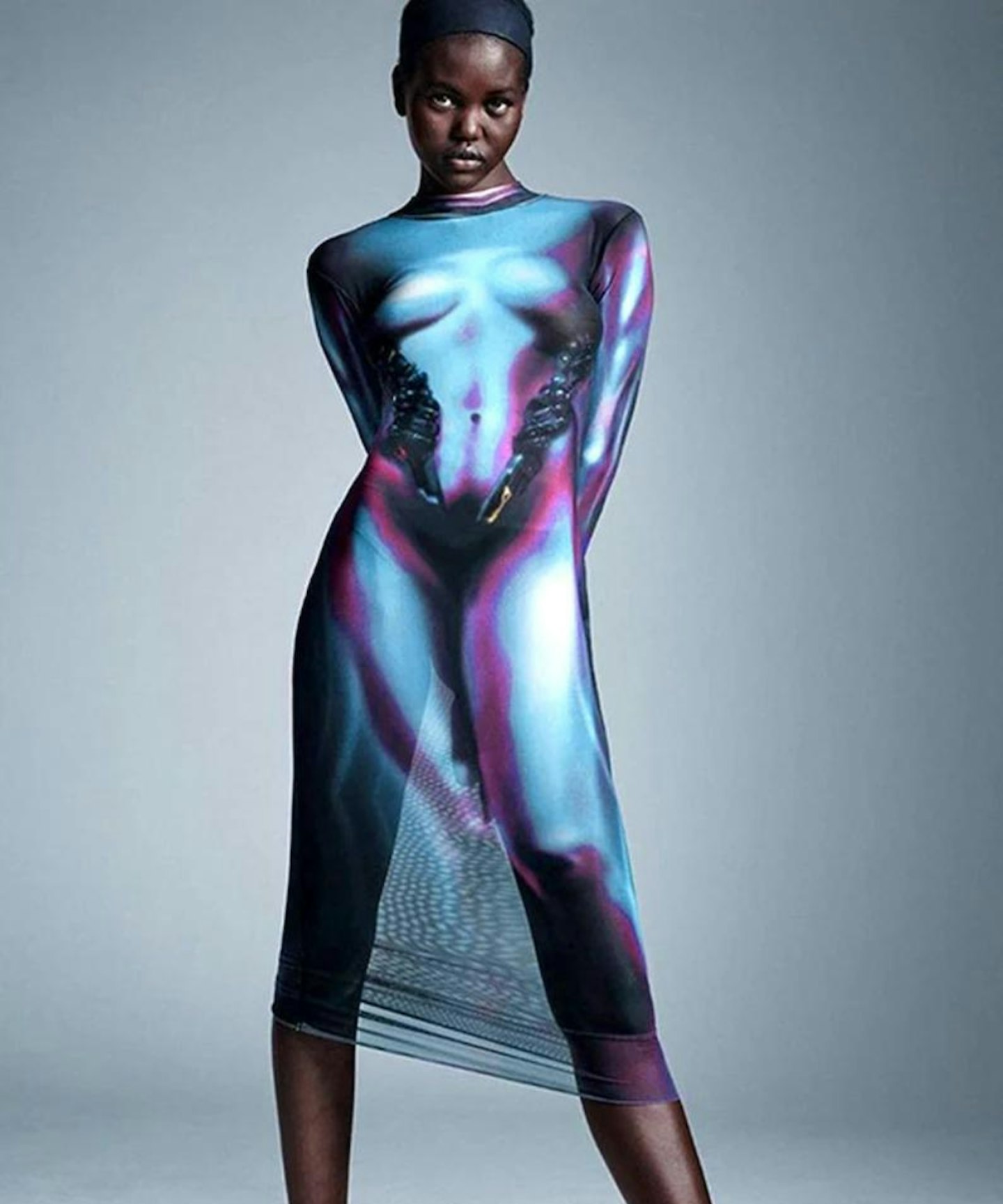 Etsy Y2K Nude Body Print Dress