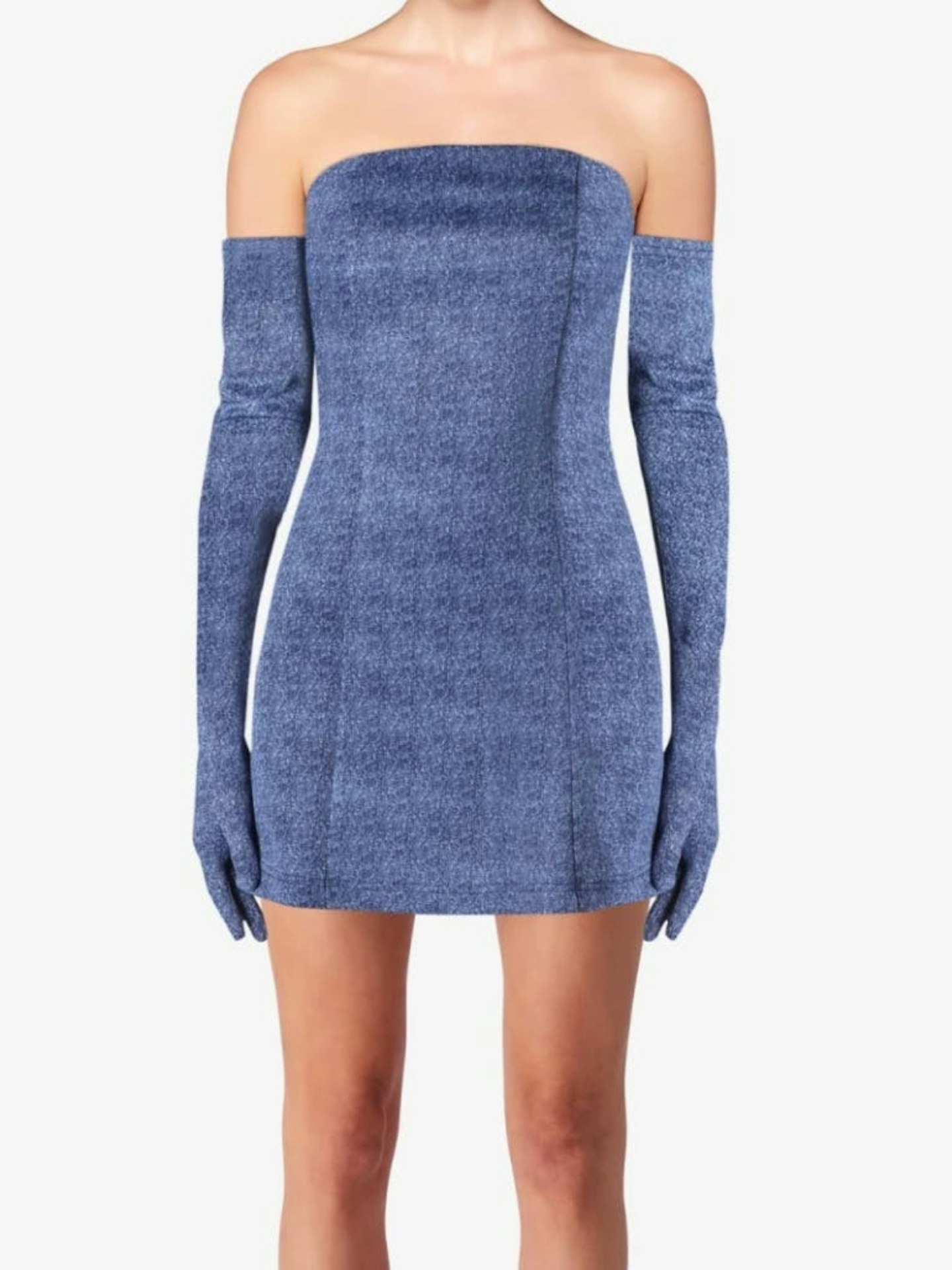 Denim Cupid Dress & Gloves