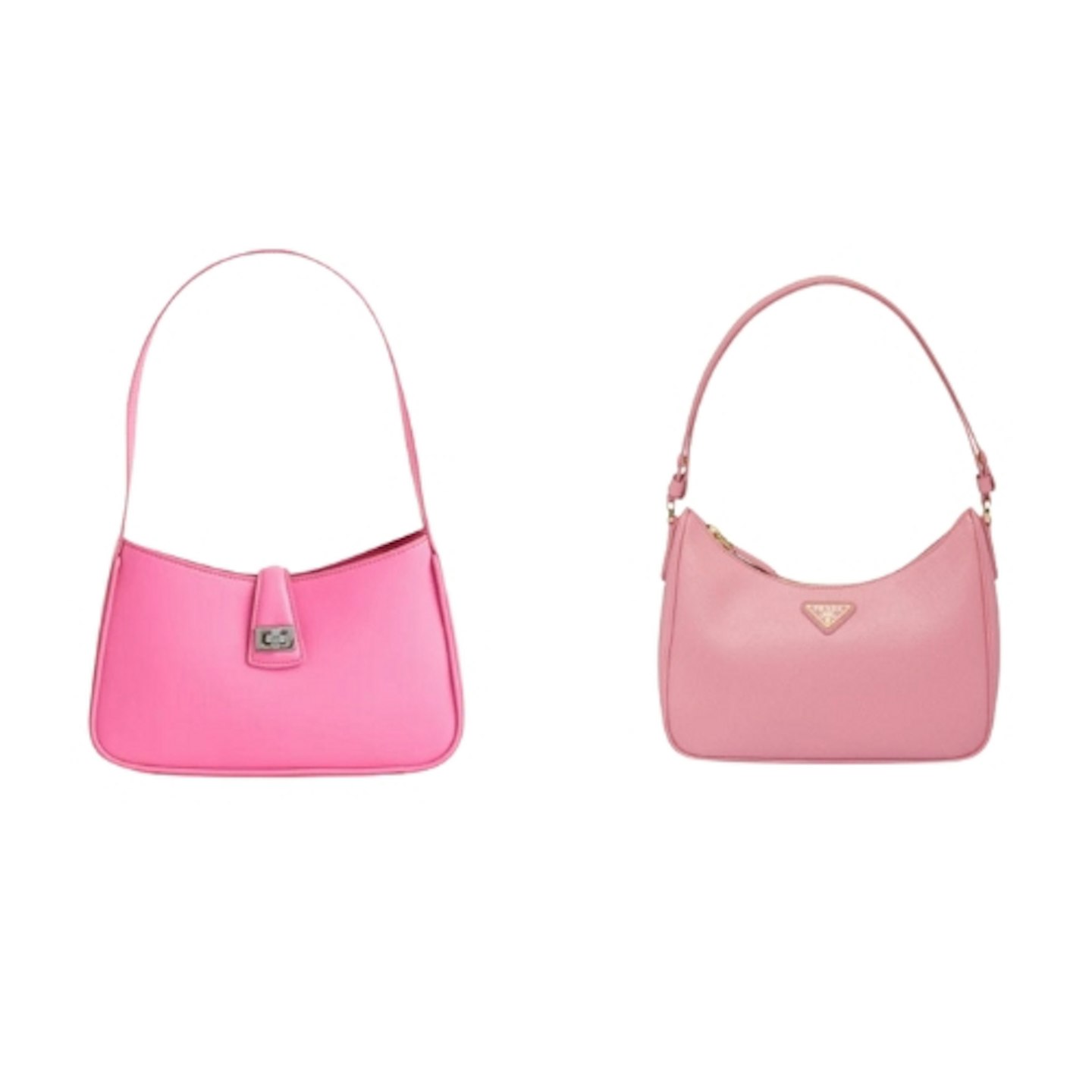 Prada Saffiano Leather Mini-Bag & H&M Pink Shoulder Bag