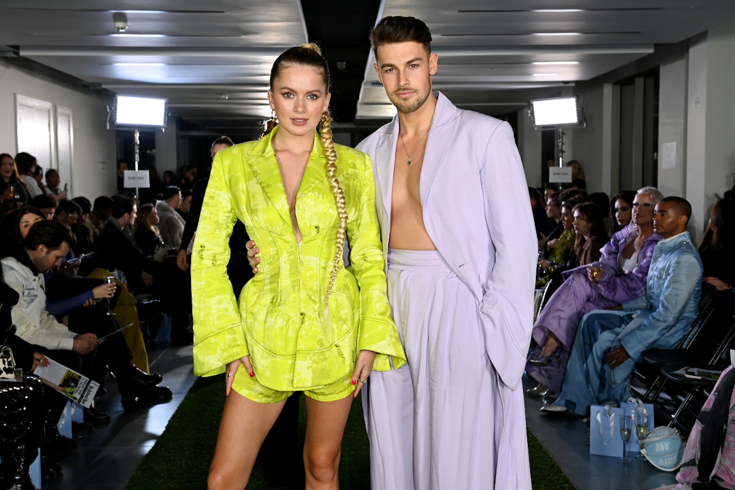 Andrew Le Page and Tasha Ghouri at London Fashion Week