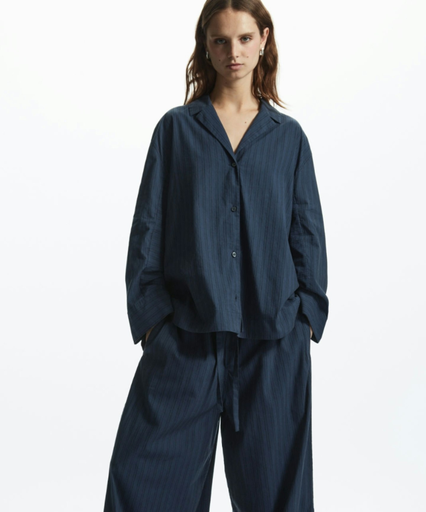 Oversized Striped Pyjama Shirt