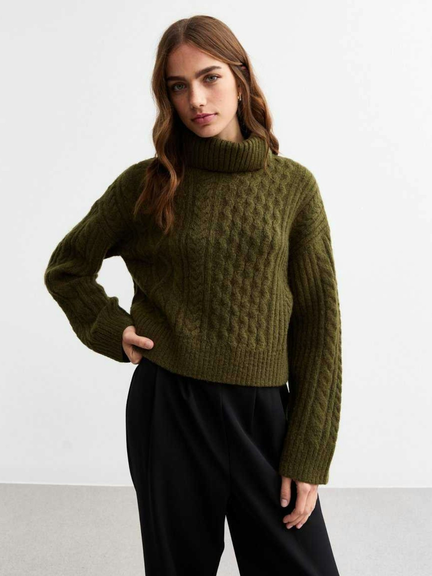 Claudia's Khaki Roll Neck Jumper