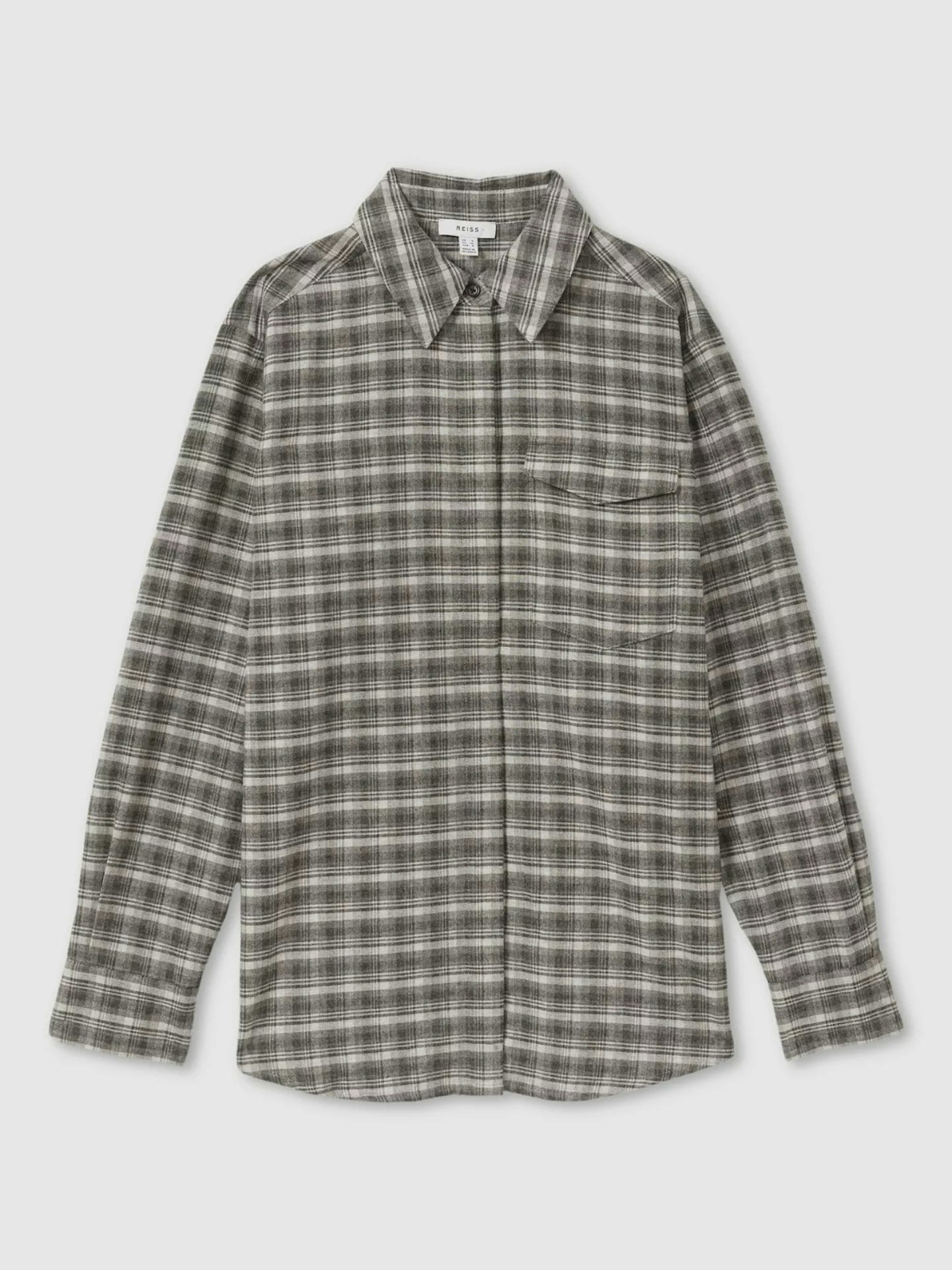 Reiss Lorena Check Wool Blend Shirt