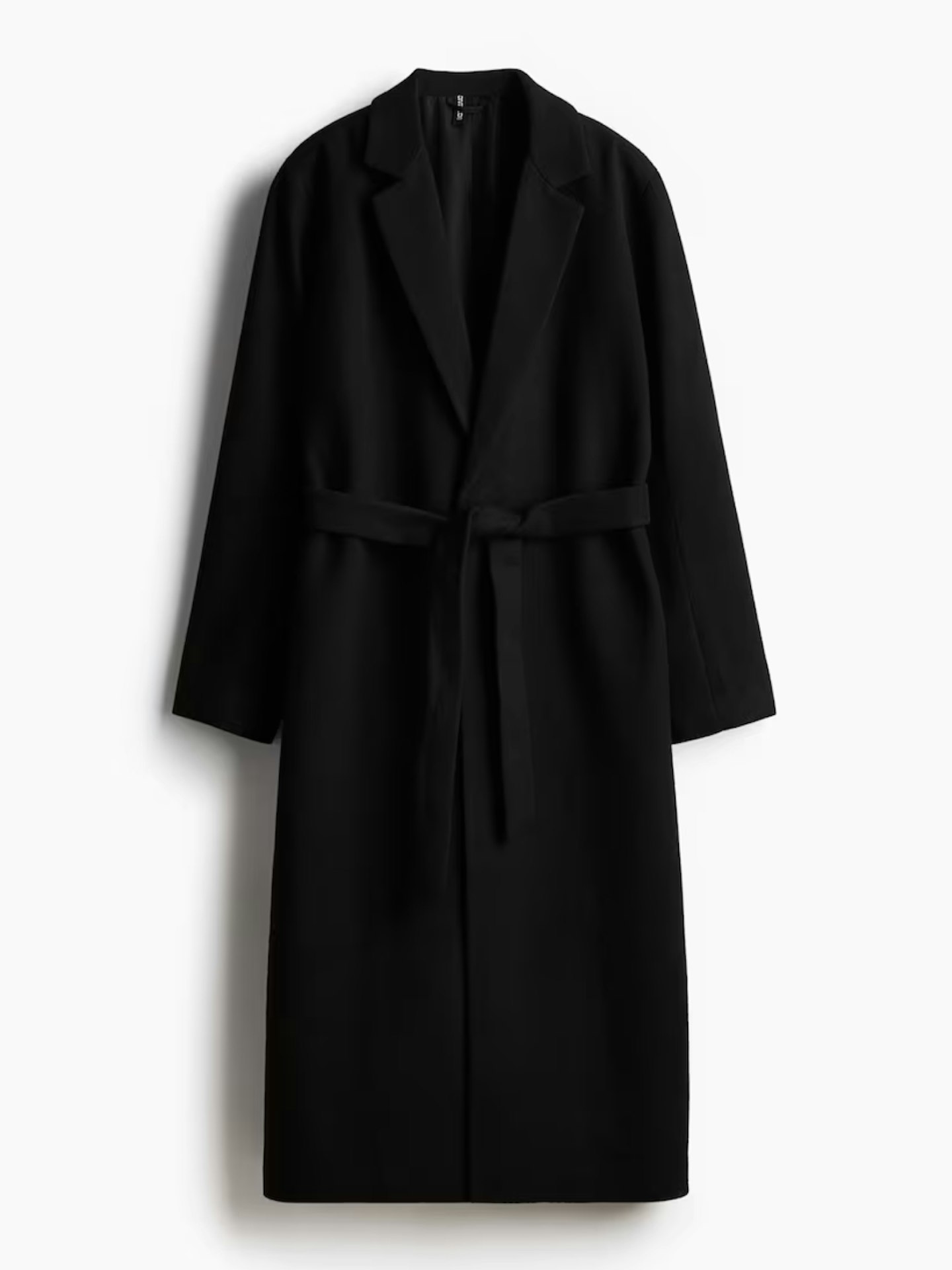 H&M Brushed-Finish Tie-Belt Coat