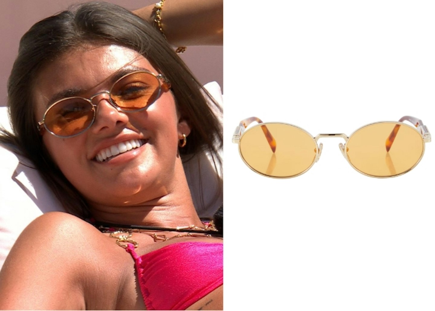 Samie Elishi's Round Orange Prada Sunglasses