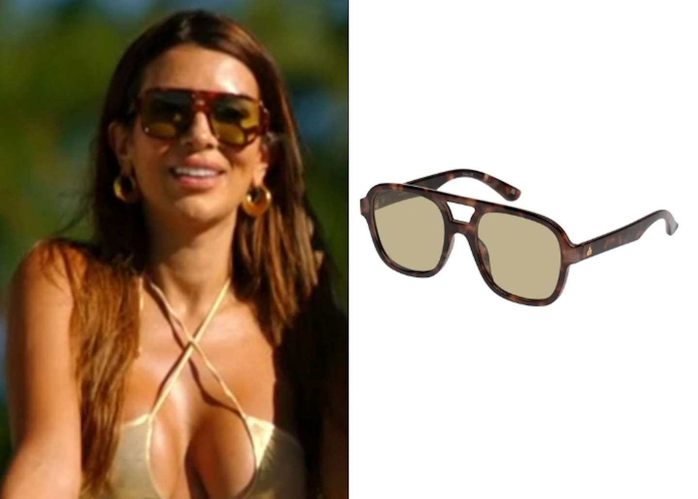 Ekin-Su Cülcüloğlu's Tortoiseshell Aviator Sunglasses