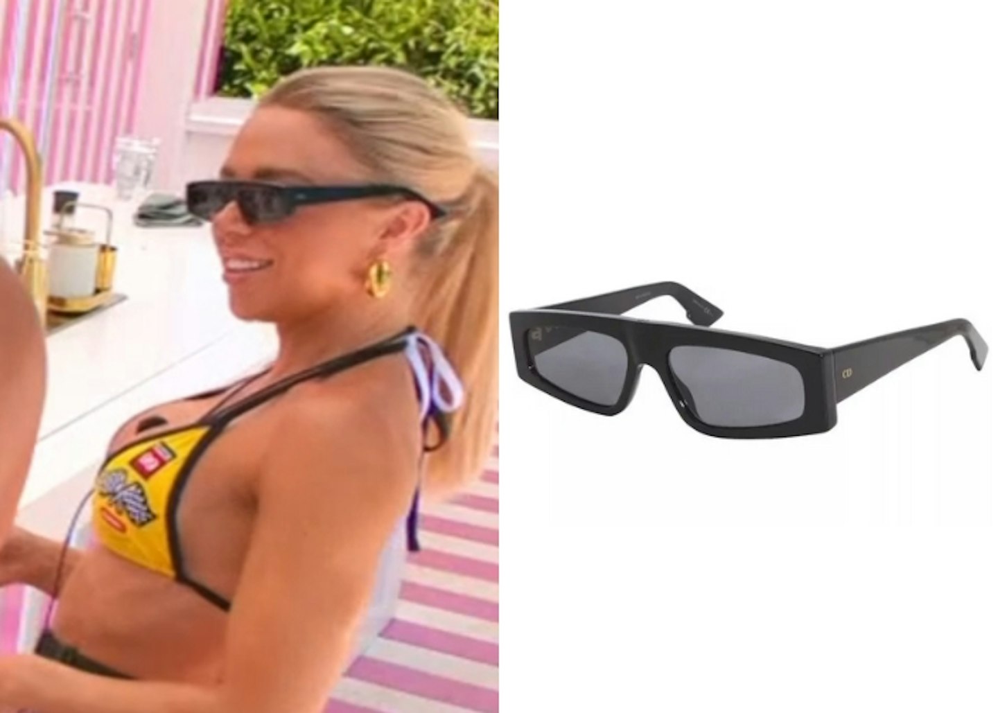 Gabby Allen's Black Dior Visor Sunglasses