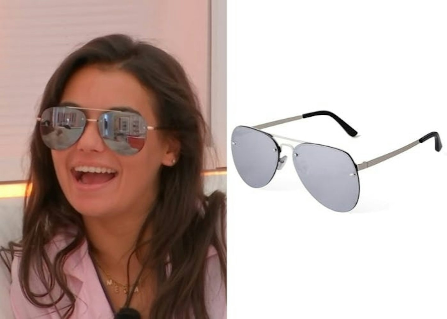Megan Forte Clarke's Silver Mirrored Pilot Sunglasses