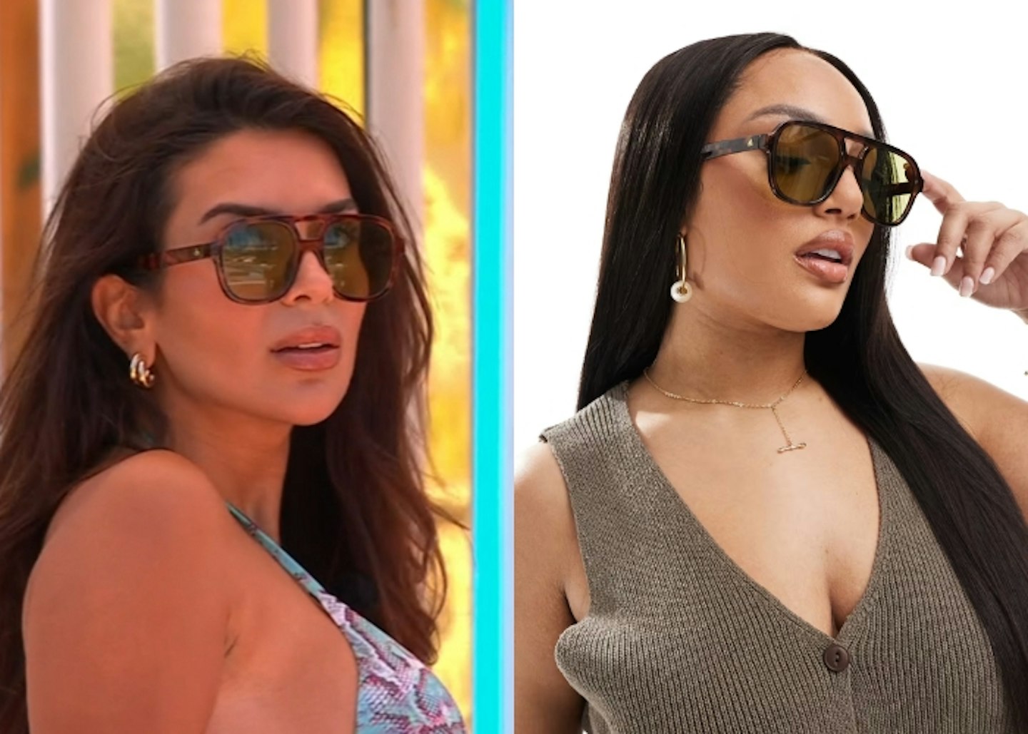 Ekin-Su Cülcüloğlu's Tortoiseshell Aviator Sunglasses