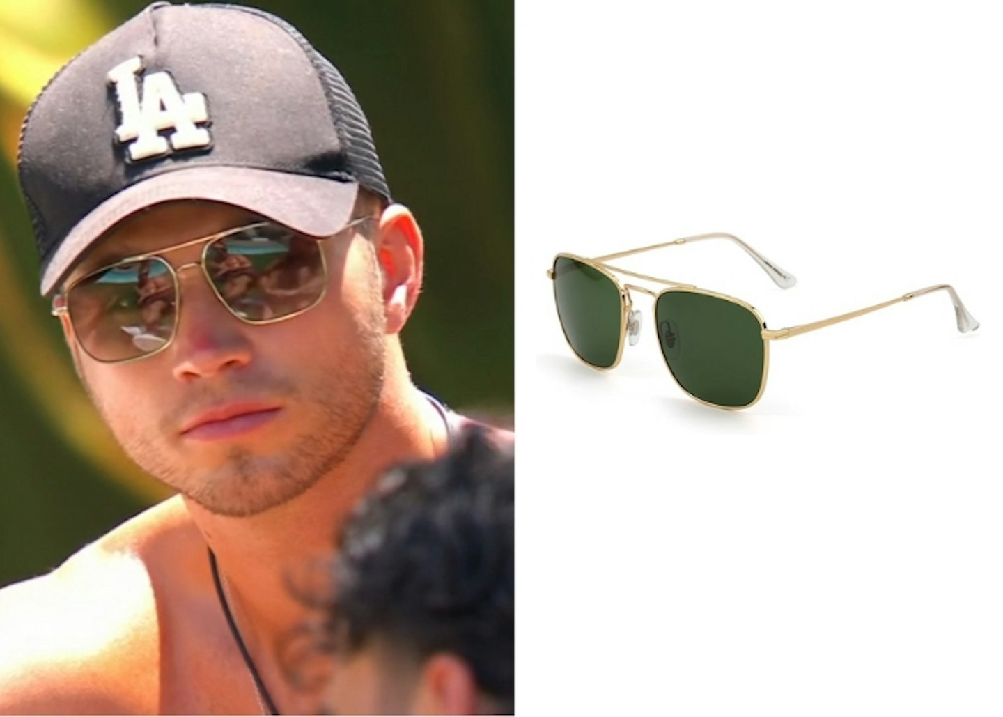 Ron Hall's Gold Square Aviator Sunglasses