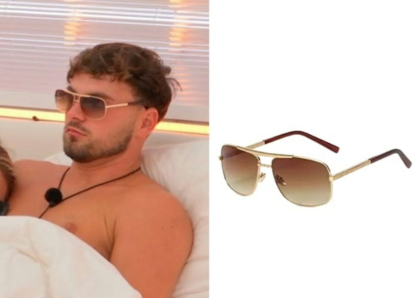 Ty Isherwood's Gold Aviator Pilot Sunglasses