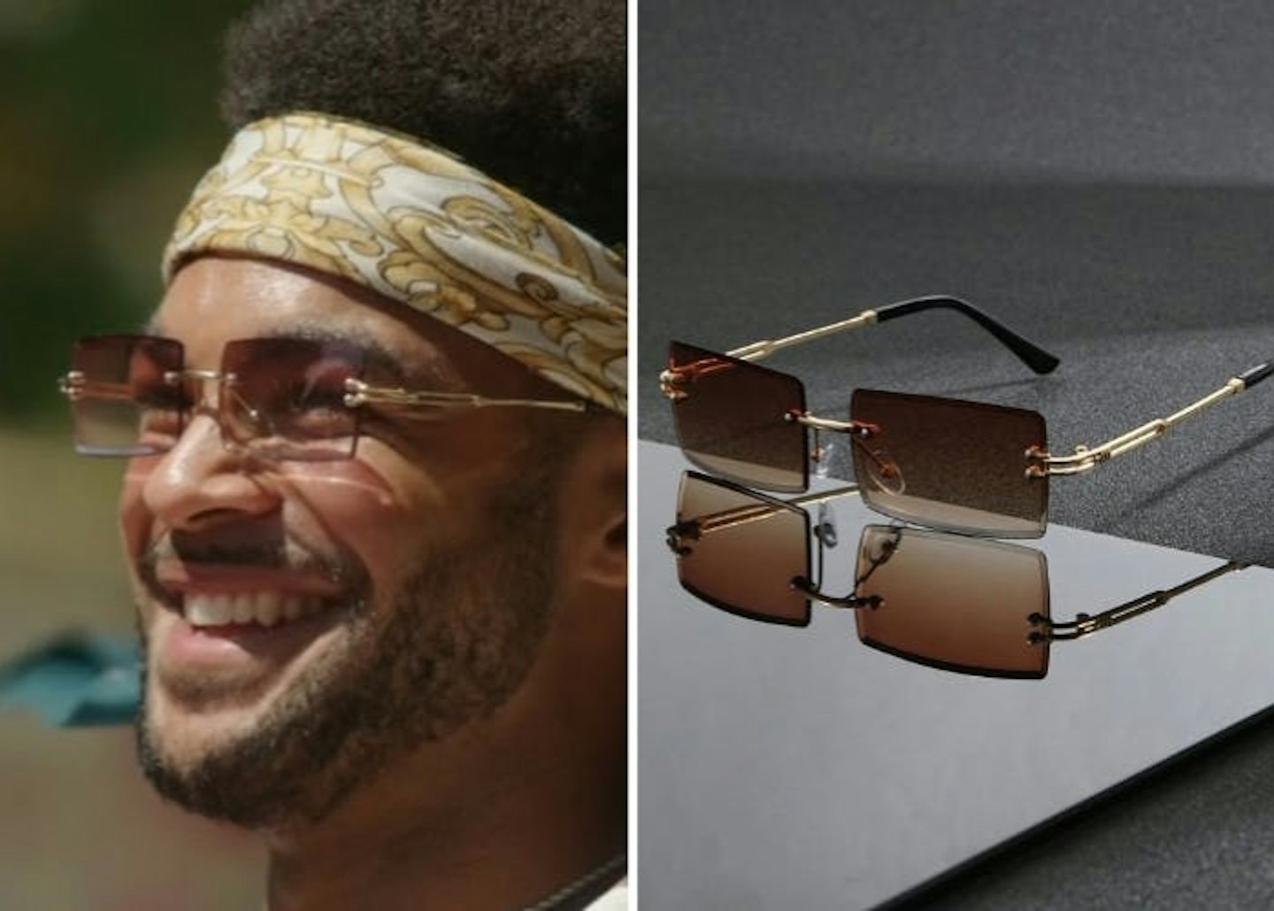 Jamie Rhodes' Rimless Rectangle Sunglasses