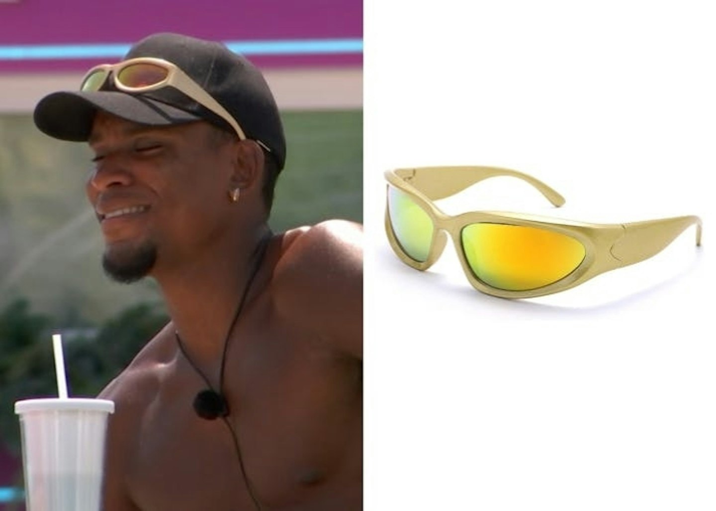 Cach Mirjah Mercer's Gold Wraparound Sports Sunglasses