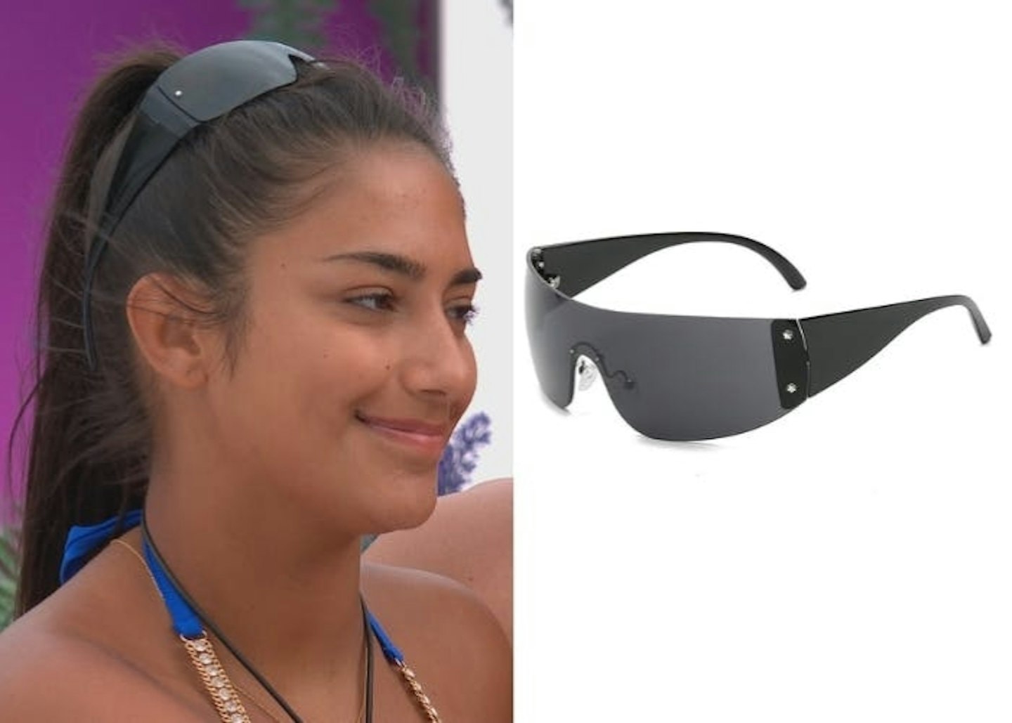 Shakira Khan's Black Studded Wraparound Sunglasses
