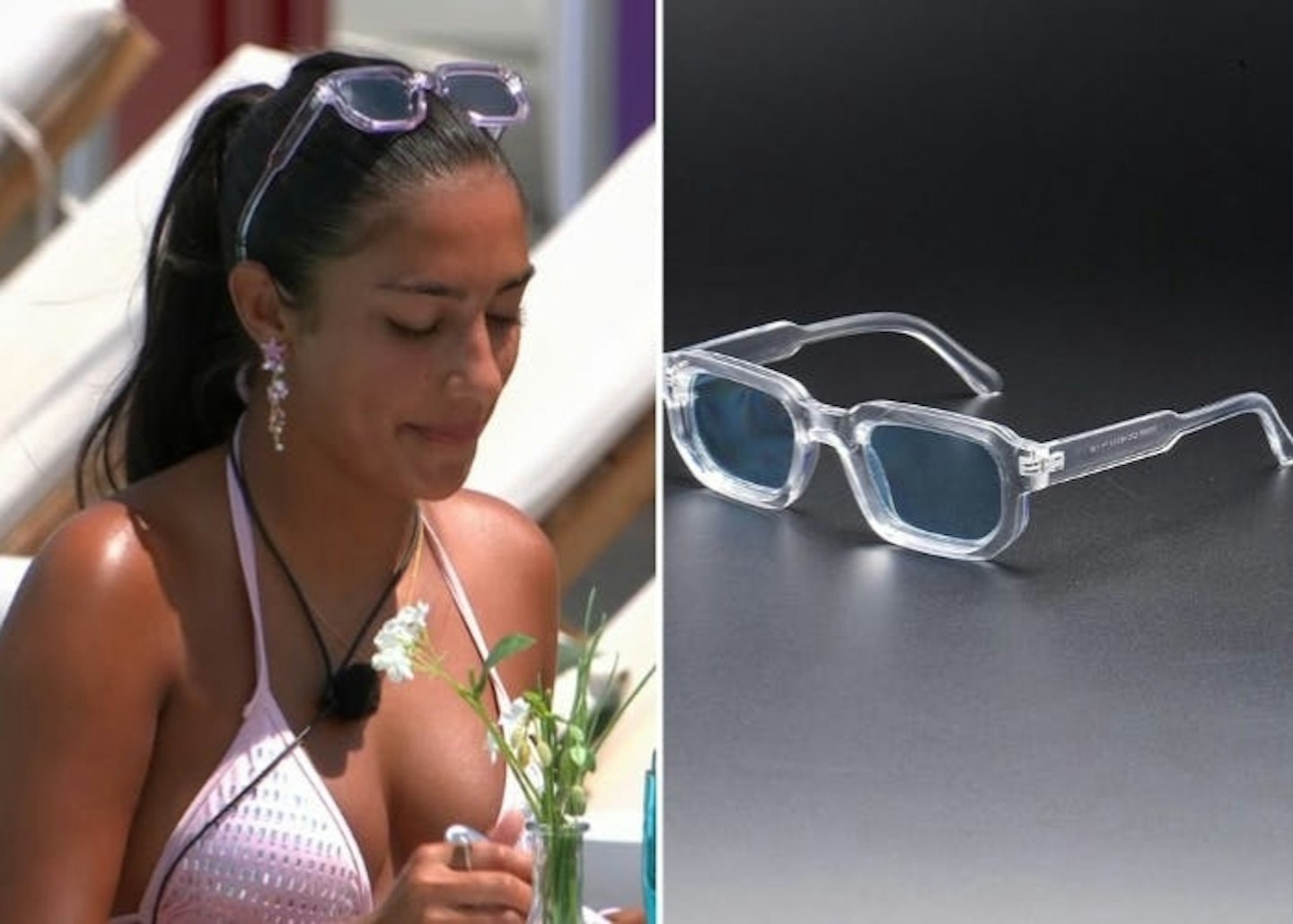 Shakira Khan's Clear Transparent Square Sunglasses