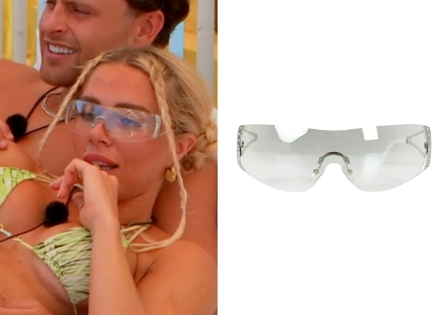 Gabby Allen's Clear Y2K Wraparound Sunglasses