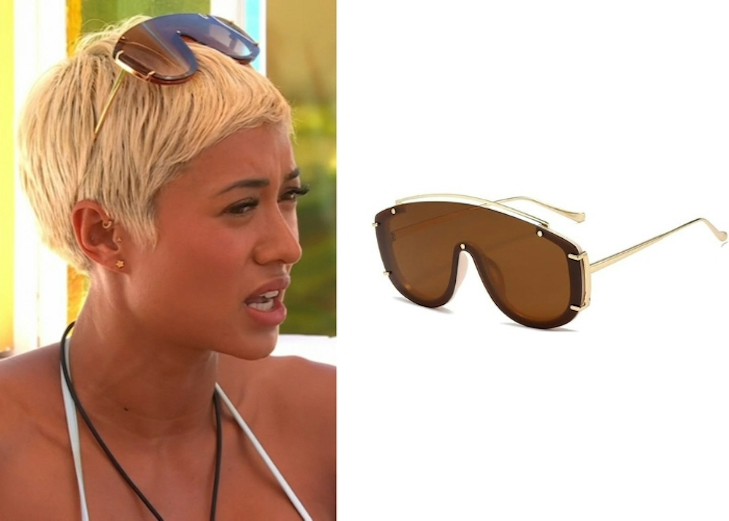 Kaz Crossley's Brown Visor Sunglasses