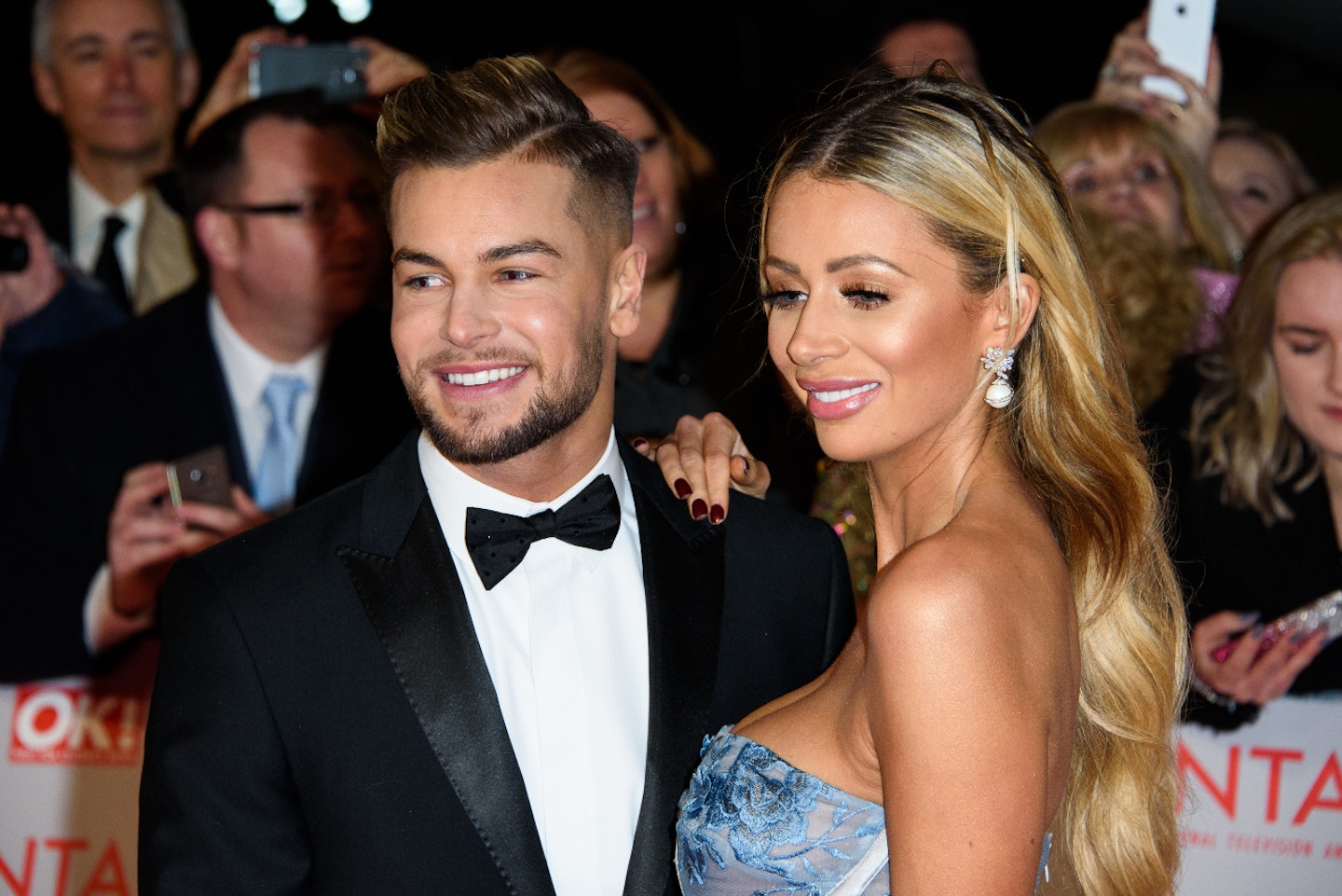 Olivia Attwood and Chris Hughes on the red carpet at the NTAs