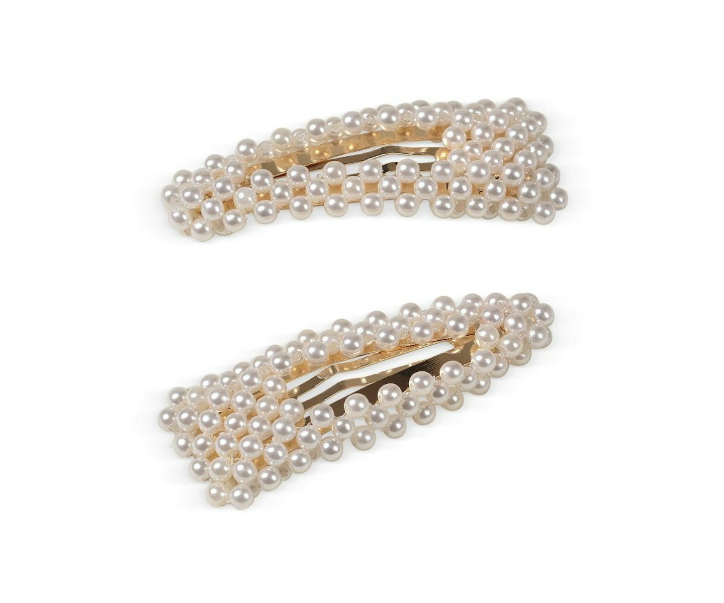 Faux Pearl White Hair Clips Pack of Two
