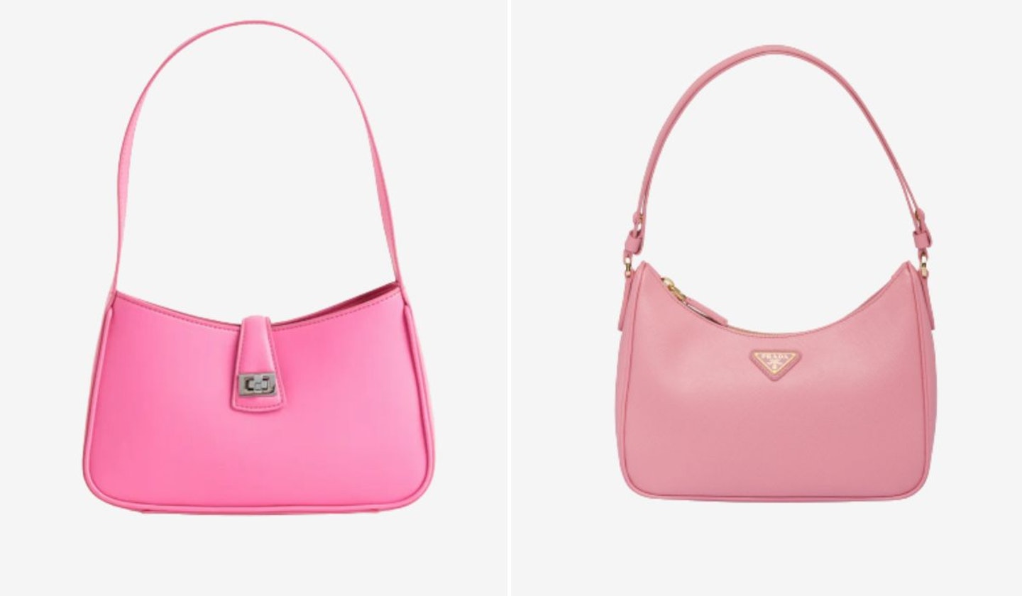 Prada Saffiano Leather Mini-Bag & H&M Pink Shoulder Bag