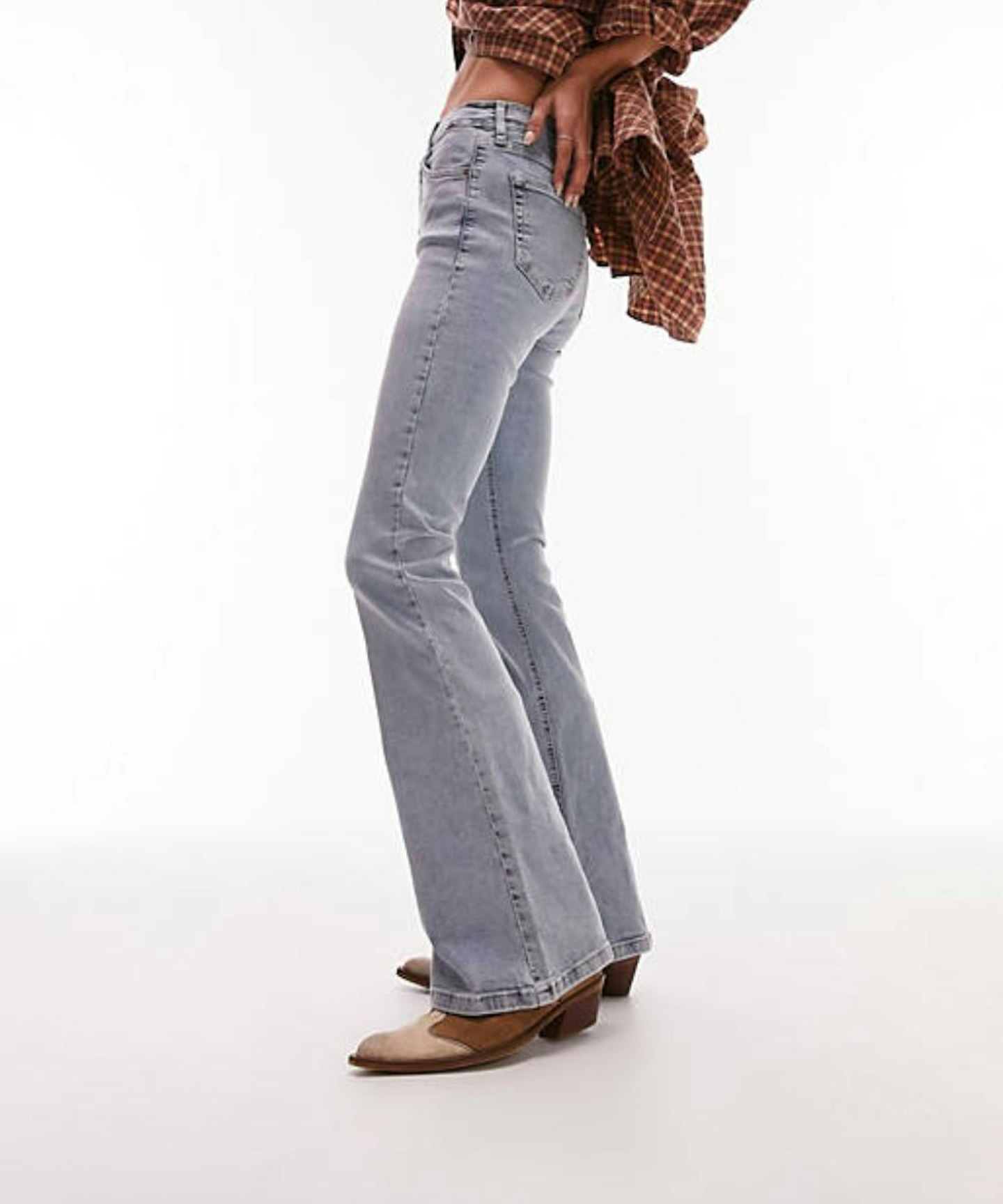 Topshop Jamie flare jeans in bleach