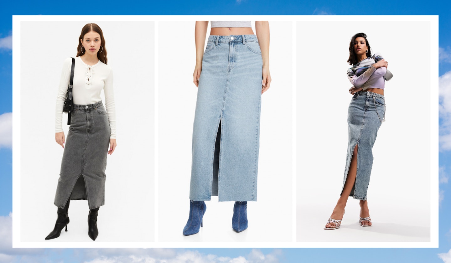 Best denim midi skirts from the high-street 2023