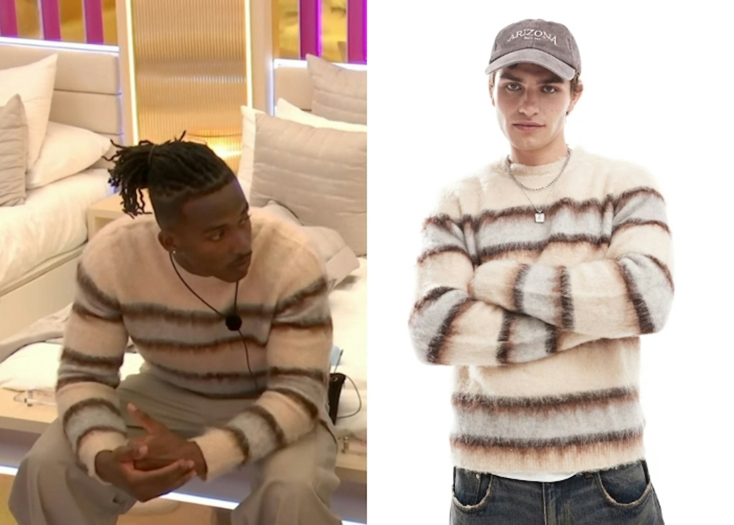 Omar Nyame's Striped Fluffy Knitted Jumper