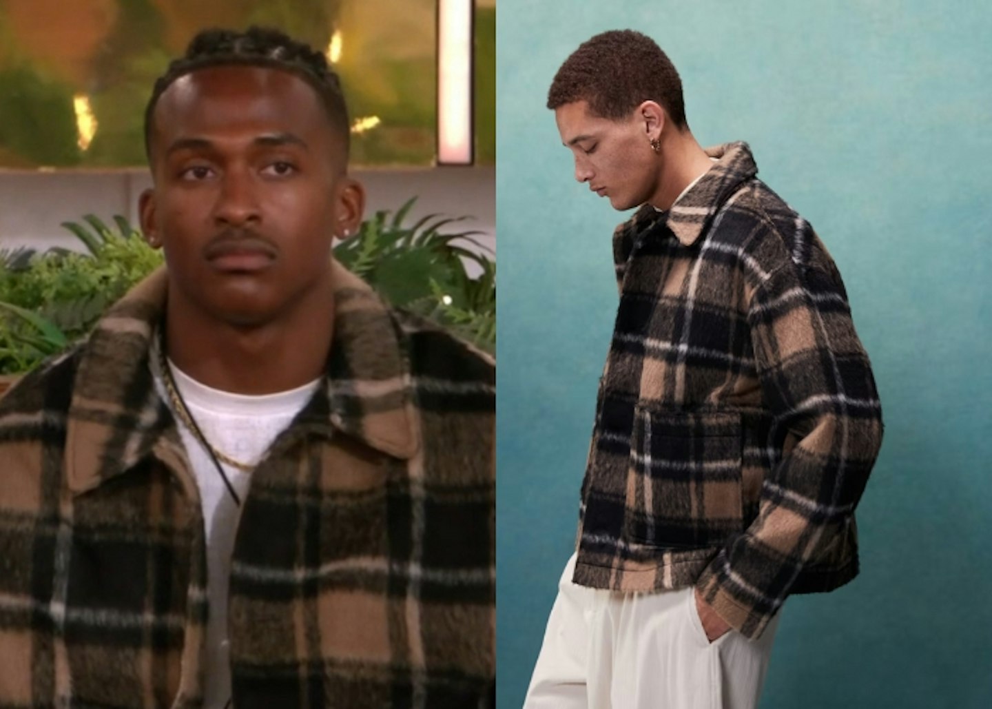 Omar Nyame's Brown Checkered Overshirt