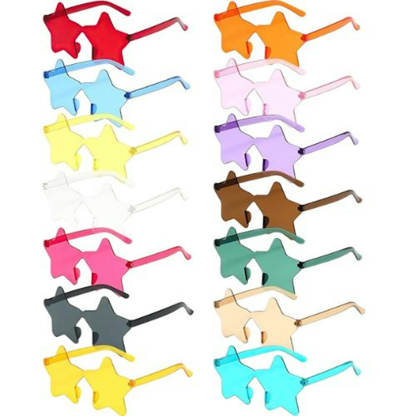 14 Pairs Star Shaped Rimless Sunglasses