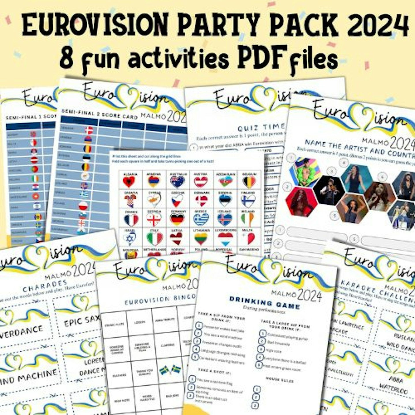 Eurovision Song Contest 2024 Party Games Pack