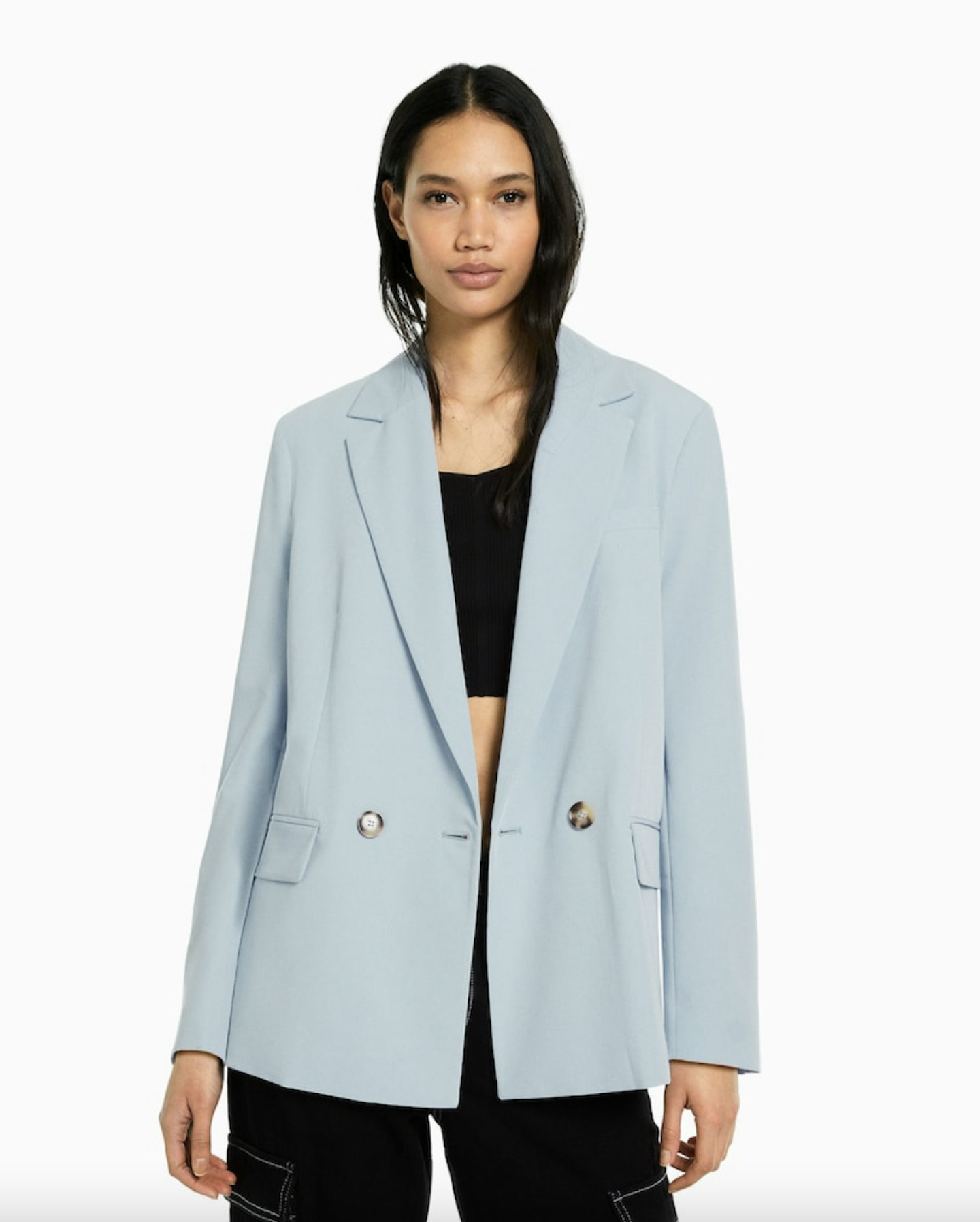 Regular-fit tailored feminine-cut double-breaste