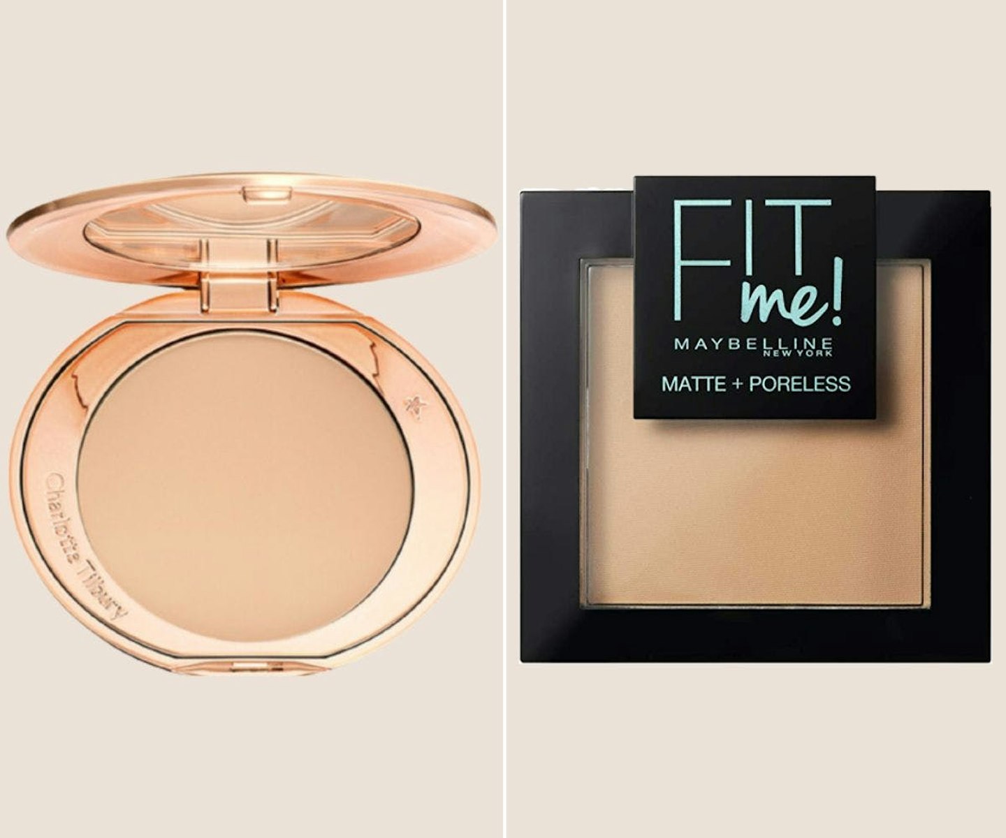 Charlotte Tilbury Airbrush Flawless Finish Powder & Maybelline Fit Me Powder