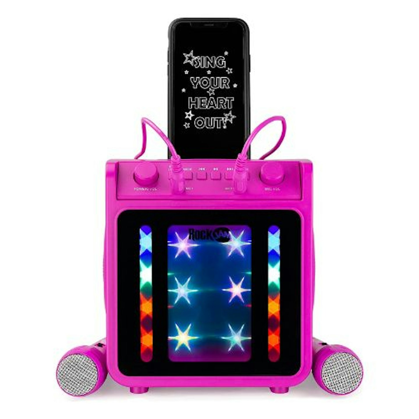 RockJam 10-Watt Rechargeable Bluetooth Karaoke Machine with Two Microphones