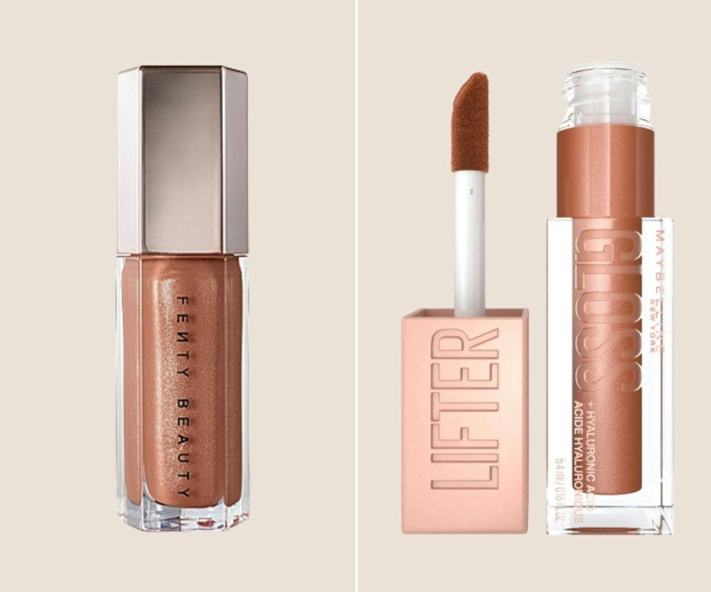 Fenty Beauty Gloss Bomb & Maybelline Lifter Gloss - Bronze