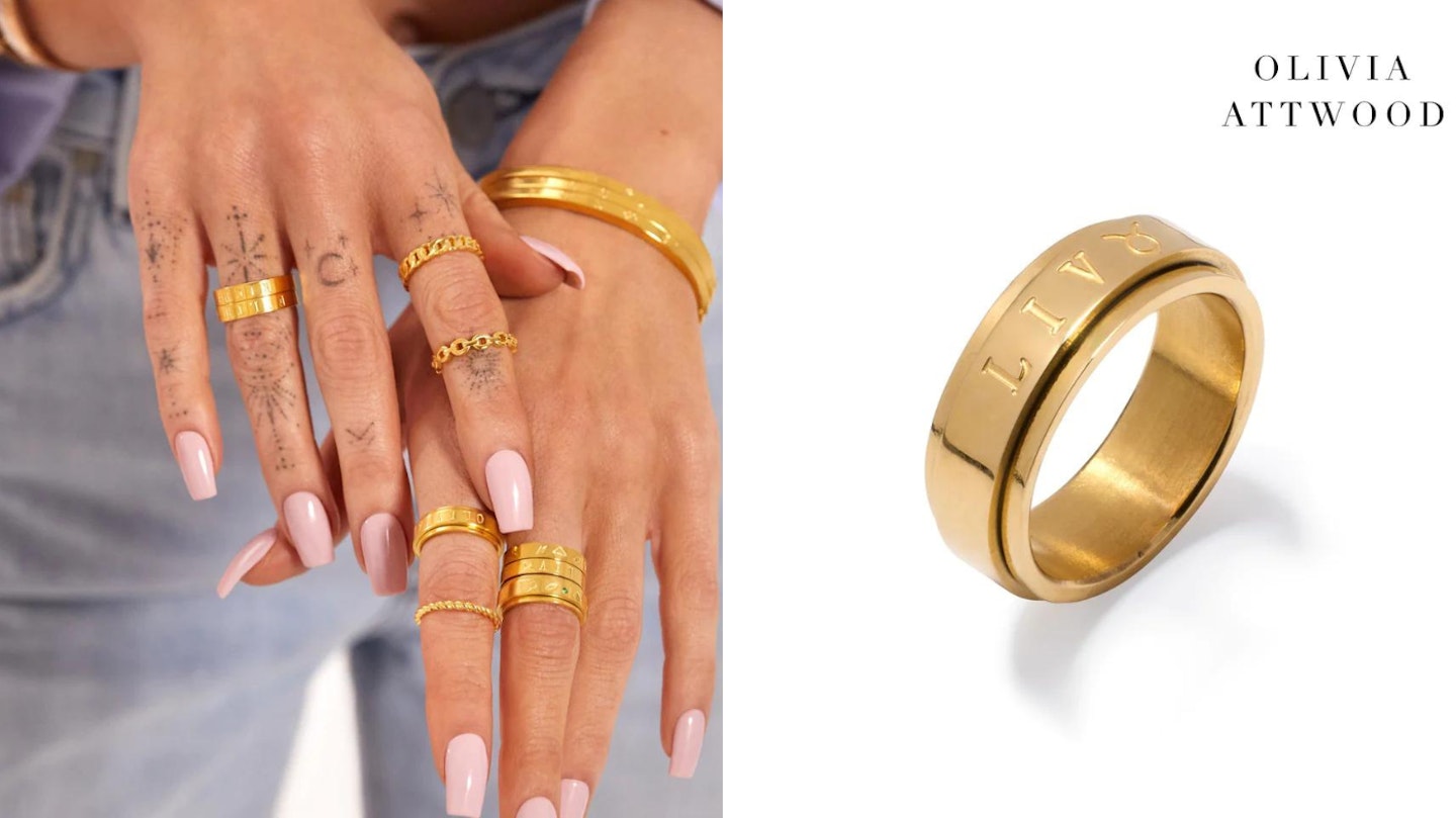 Abbott Lyon Custom Stamped Name Fidget Ring (Gold)