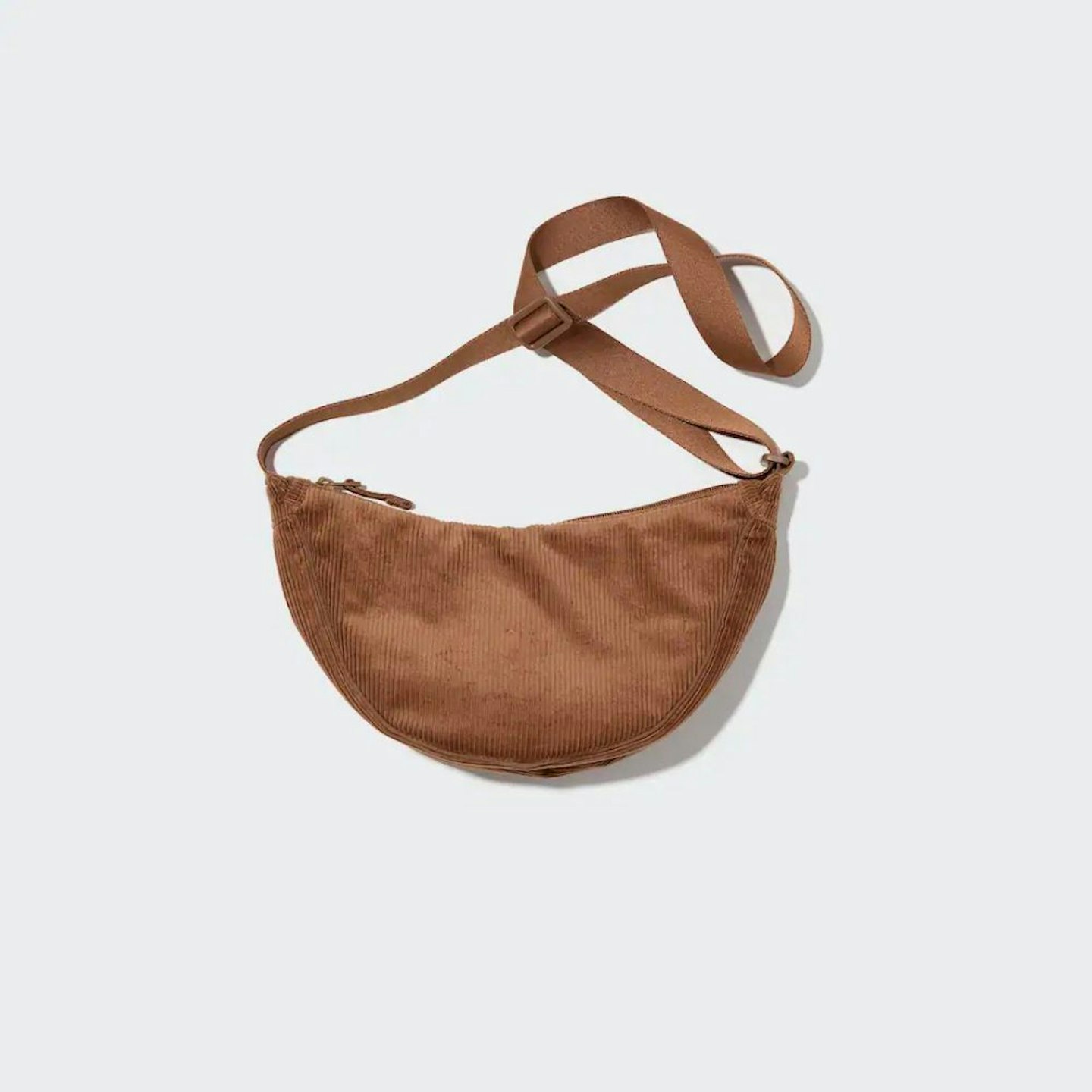Uniqlo Round Mini Shoulder Bag (Corduroy) in Brown