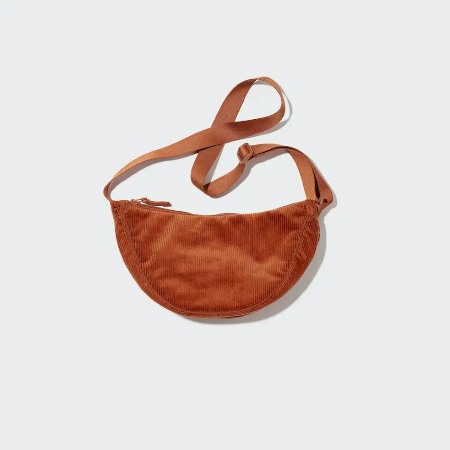 Uniqlo Round Mini Shoulder Bag (Corduroy) in Dark Orange