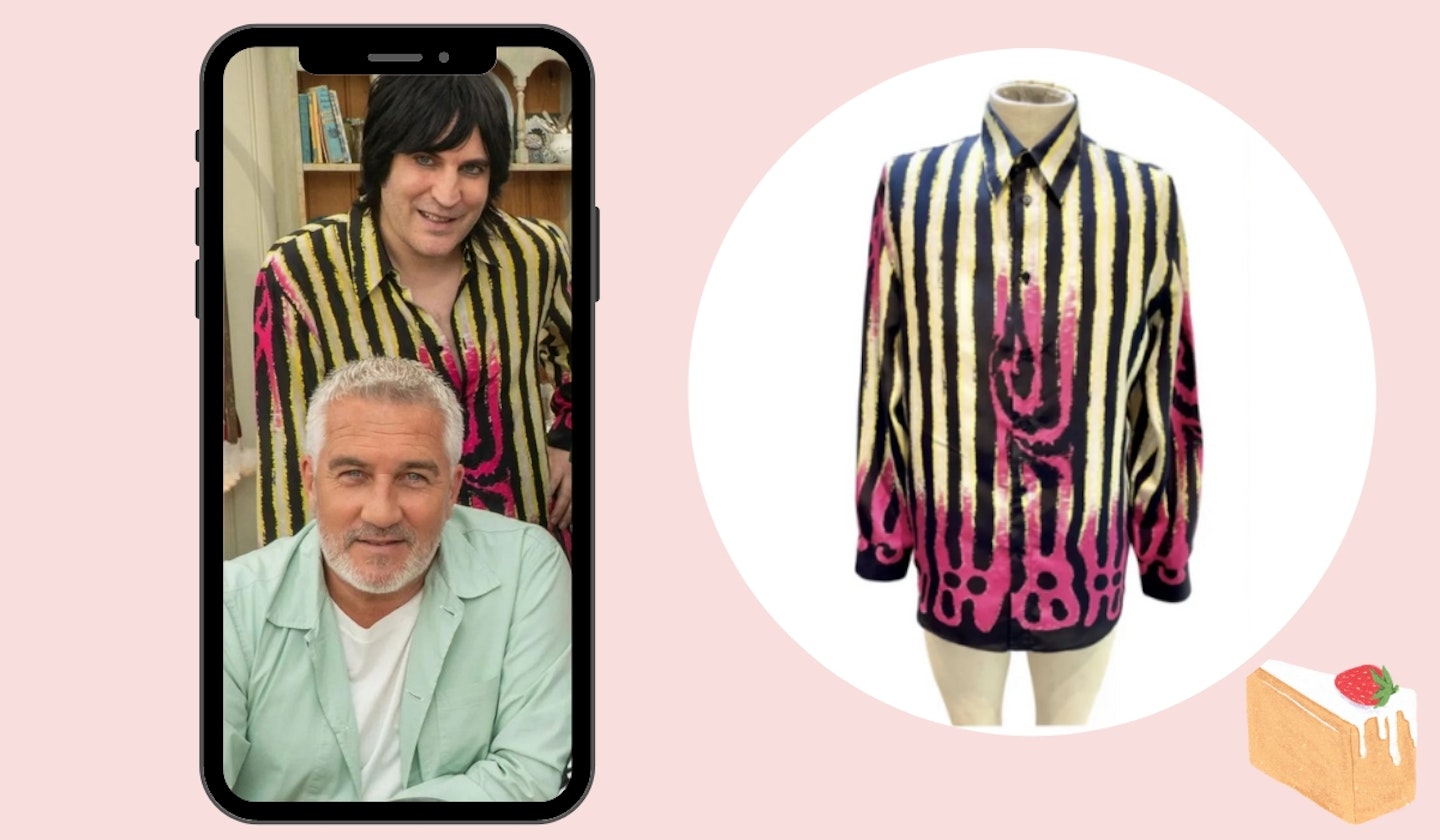 Noel's Striped Yellow and Black Silk Shirt (The Great Christmas Bake Off 2022)