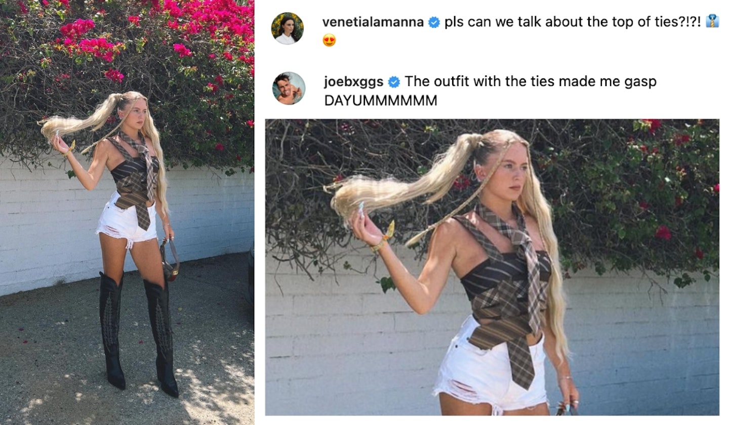 tasha ghouri instagram tie top