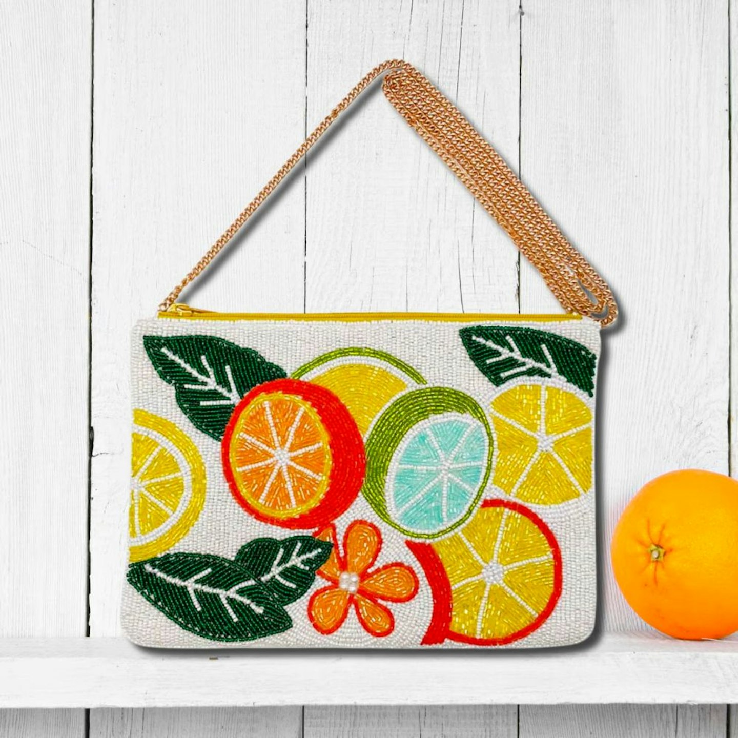 Orange Lemon Citrus Boho Handbag